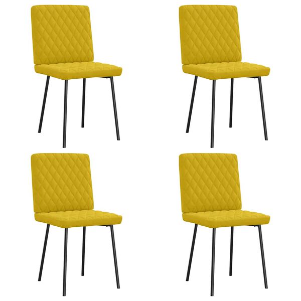 vidaXL Sillas de comedor 4 unidades terciopelo amarillo