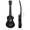 vidaXL Set de ukelele soprano con funda para niños negro 21"