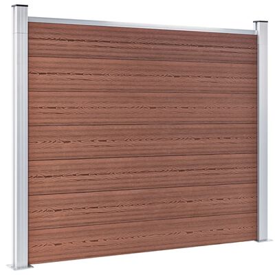 vidaXL Set de panel de valla WPC marrón 699x146 cm