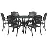 vidaXL Conjunto de Comedor de Jard&iacute;n 7 pcs Negro Aluminio