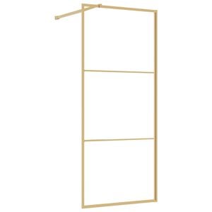 vidaXL Mampara puerta de ducha vidrio transparente ESG dorado 80x195cm