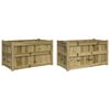 vidaXL Jardineras de exterior 2 unidades madera impregnada de pino