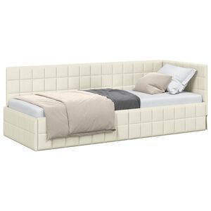 vidaXL Estructura de cama en esquina Crema 80 cm x 200 cm Terciopelo