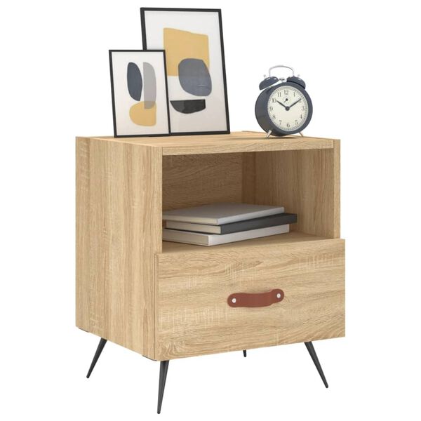 vidaXL Mesita noche 2 uds madera ingenier&iacute;a roble Sonoma 40x35x47,5 cm