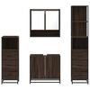 vidaXL Set de muebles baño 4 pzas madera contrachapada roble marrón