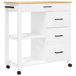 vidaXL Carrito de cocina MONZA madera maciza de pino 84x40x88,5 cm