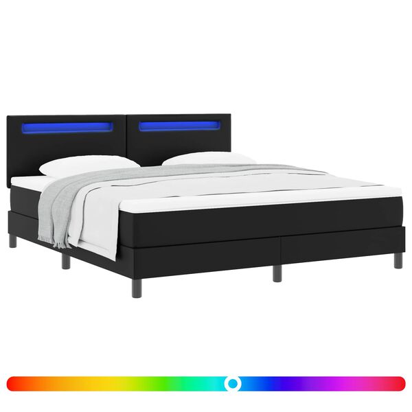 vidaXL Cama tipo Box Spring Negro 180 x 200 cm Cuero sint&eacute;tico