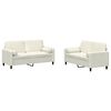 vidaXL Juego de sof&aacute;s con cojines 2 piezas terciopelo crema