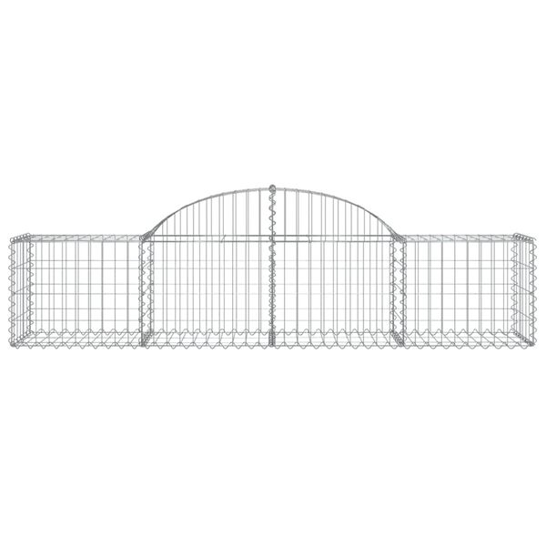 vidaXL Cestas de gaviones 18 uds forma de arco hierro 200x50x40/60 cm