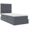 vidaXL Cama con almacenamiento y LED con LED Gris oscuro 90 x 200 cm