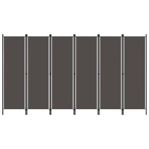 vidaXL Biombo divisor de 6 paneles gris antracita 300x180 cm