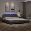 vidaXL Estructura de cama Viana con LED sin colch&oacute;n gris 200x200 cm
