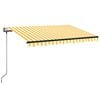 vidaXL Toldo autom&aacute;tico LED sensor de viento amarillo blanco 350x250cm