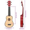 vidaXL Juego de ukelele soprano para niños con funda madera clara 21"