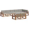 vidaXL Conjunto de sof&aacute;s de exterior 8 uds. Natural y Gris Claro