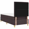 vidaXL Cama Box Spring LED con colch&oacute;n Marr&oacute;n Oscuro 100 x 200 cm tela