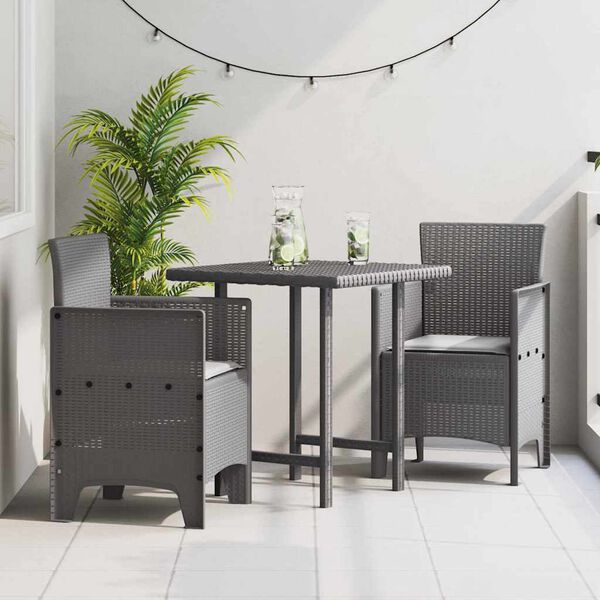 vidaXL Silla de Jardín 2 pcs Gris claro 53 x 49 x 85 cm PP