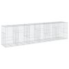 vidaXL Cesta de gaviones con cubierta hierro galvanizado 600x100x150cm