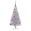 vidaXL &Aacute;rbol de Navidad con 150 LED con soporte Plateado 120 cm PET