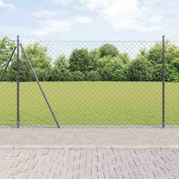 vidaXL Poste de Valla Gris 10 x 1,6 m (malla de 60 x 60 mm)