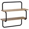 vidaXL Estante de pared de 2 niveles Roble artisan 60 x 24,5 x 61 cm
