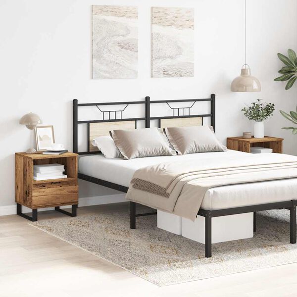 vidaXL Mesitas de noche 2 uds madera ingeniería envejecida 40x35x50 cm