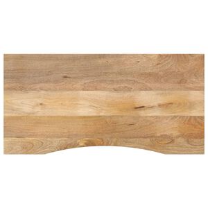 vidaXL Tablero escritorio con curva madera mango rugosa 120x50x2,5 cm