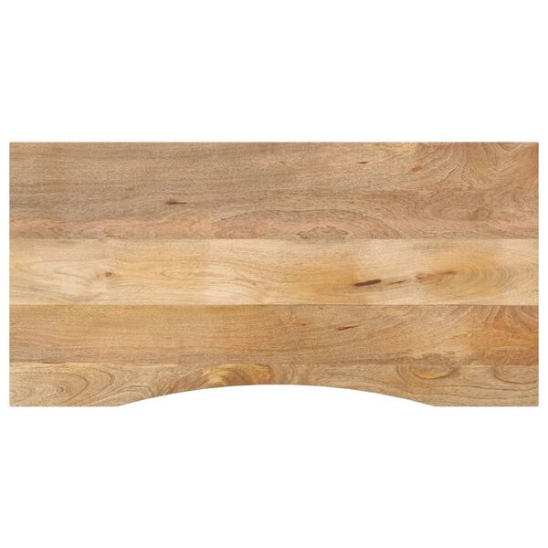 vidaXL Tablero escritorio con curva madera mango rugosa 120x50x2,5 cm