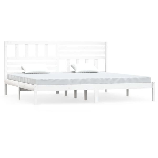 vidaXL Estructura de cama sin colch&oacute;n madera de pino blanco 200x200 cm