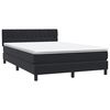 vidaXL Cama box spring con colch&oacute;n terciopelo negro 160x220 cm
