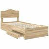vidaXL Estructura de cama con cabecera Roble Sonoma 90 x 190 cm