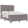 vidaXL Cama tipo Box Spring con colch&oacute;n Taup&eacute; 140 x 200 cm tela