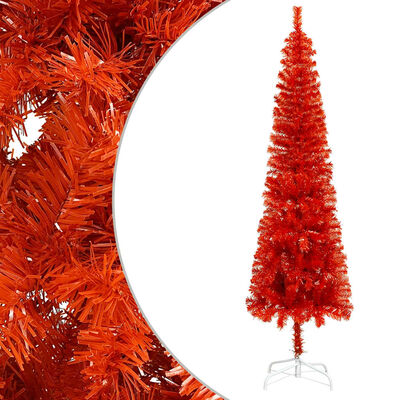 vidaXL Árbol de Navidad delgado rojo 150 cm