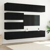 vidaXL Conjunto de mueble de TV 4 pcs Roble Negro Madera de Ingenier&iacute;a