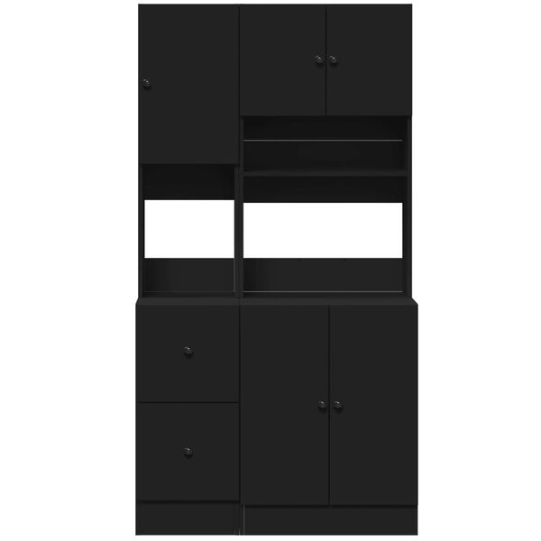 vidaXL Mueble de cocina madera de ingenier&iacute;a negro 95x50x180 cm
