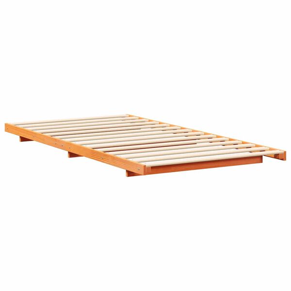 vidaXL Estructura de cama Marrón cera 90 x 210 cm