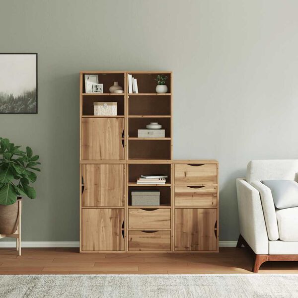 vidaXL Armarios auxiliares 5 uds "ODDA" 40x24x79 cm Madera maciza pino