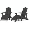 vidaXL Sillas de jard&iacute;n Adirondack 2 uds con reposapi&eacute;s HDPE antracita