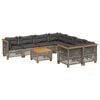 vidaXL Set de muebles de jard&iacute;n 9 pzas y cojines rat&aacute;n sint&eacute;tico gris
