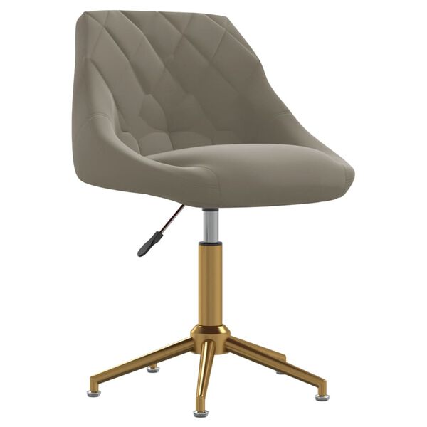 vidaXL Silla de comedor giratoria de terciopelo gris claro