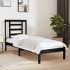 vidaXL Estructura de cama madera maciza individual negra 75x190 cm