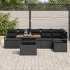 vidaXL Conjunto de sof&aacute; de jard&iacute;n 7 pcs Negro Polirat&aacute;n