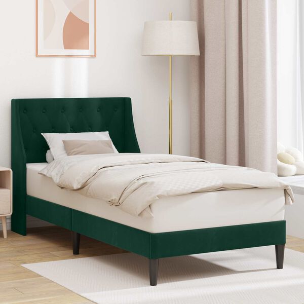 vidaXL Estructura de cama Verde oscuro 80 x 200 cm Terciopelo