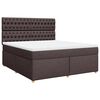 vidaXL Cama box spring con colch&oacute;n tela marr&oacute;n oscuro 180x200 cm