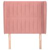 vidaXL Cabecero con orejas de terciopelo rosa 103x23x118/128 cm
