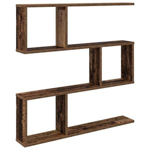 vidaXL Estante de pared Madera envejecida 80 x 12 x 79,5 cm