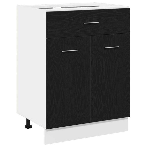 vidaXL Mueble colgante con caj&oacute;n Roble Negro 60 x 46 x 81,5 cm