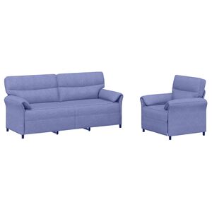 vidaXL Juego de Sof&aacute; 2 uds. Azul jeans Tela