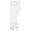 vidaXL Aparador alto madera contrachapada blanco 34,5x34x180 cm