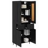 vidaXL Aparador alto con caj&oacute;n 2 pcs Roble Negro Madera de ingenier&iacute;a